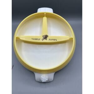 VINTAGE Tommee Tippee Baby Toddler Hot Plate Dinner Suction Base Yellow
